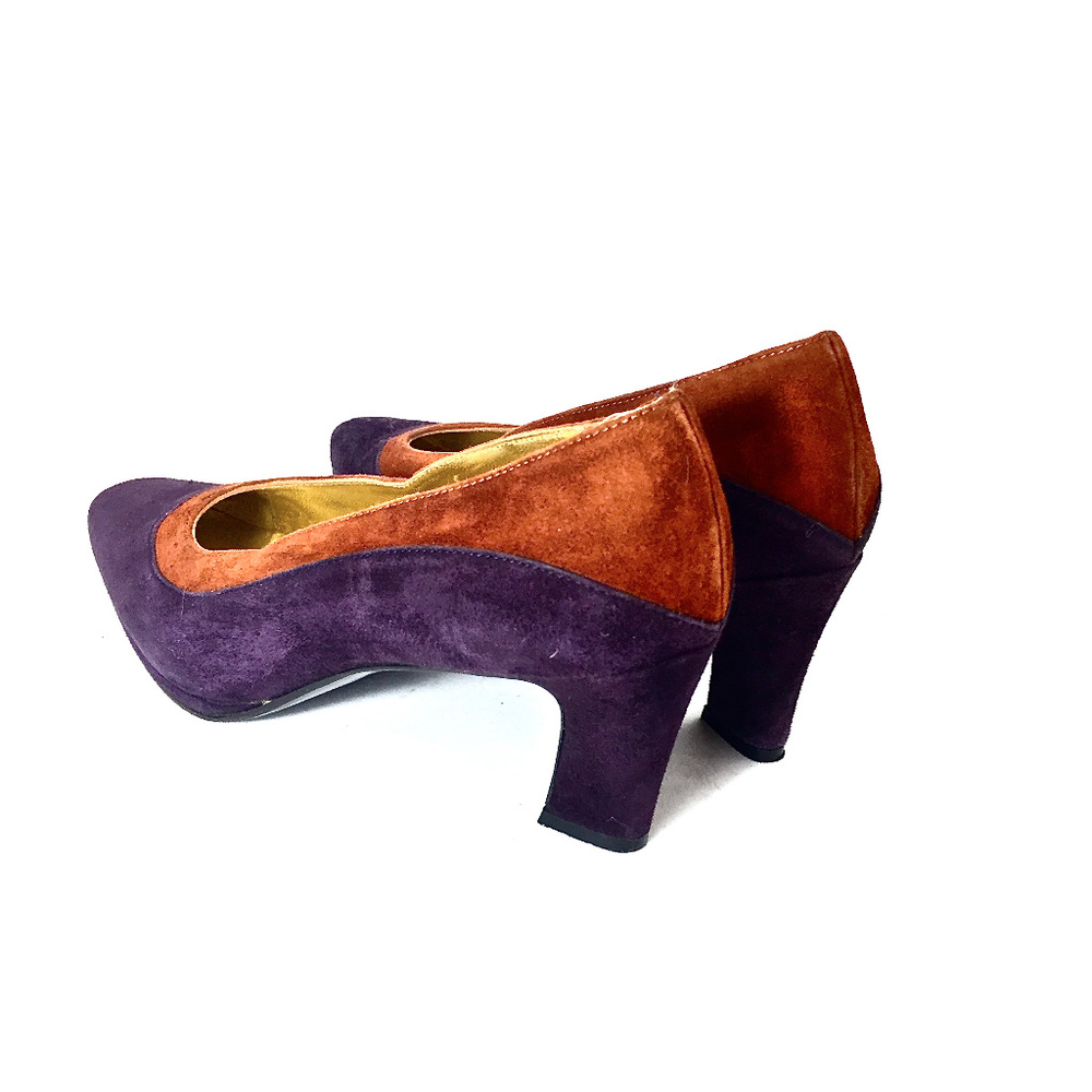 🧡VTG Escada Purple/Orange Suede Pumps Sz 7.5 🧡 - Picture 6 of 8